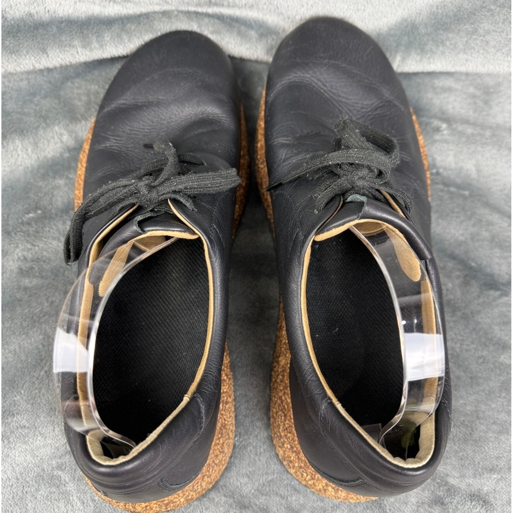 Birkenstock‎ Lace Up Leather Shoes Oxfords Cork Sole Black Mens - Picture 9 of 10